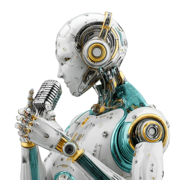 Futuristic Robot Singer Vinyl Car Decal Sticker – Waterproof & UV-Resistant 