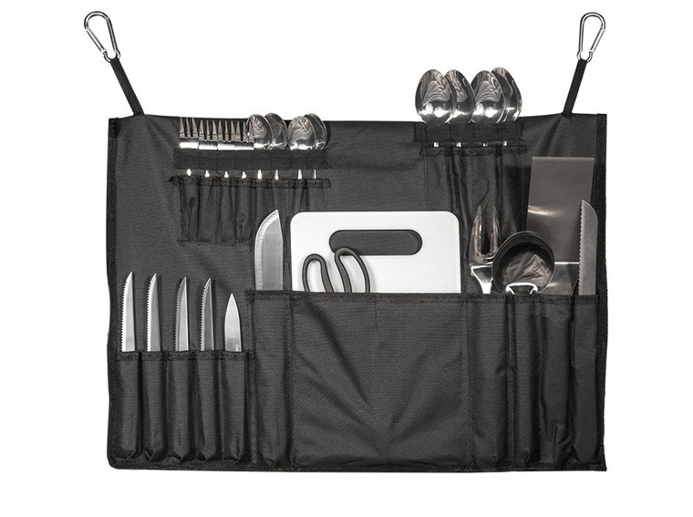 Ultimate Camping Kitchen Utensil Set | TRIGGER Handle | All-in-One Stainless Steel Tools | Organized Bag | 1 Year Warranty
