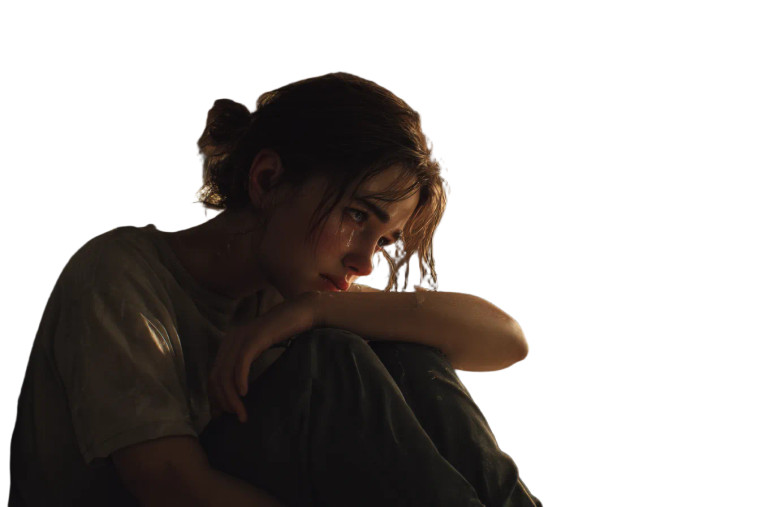 Crying Young Woman V3 Vinyl Car Decal Sticker – Waterproof & UV-Resistant 