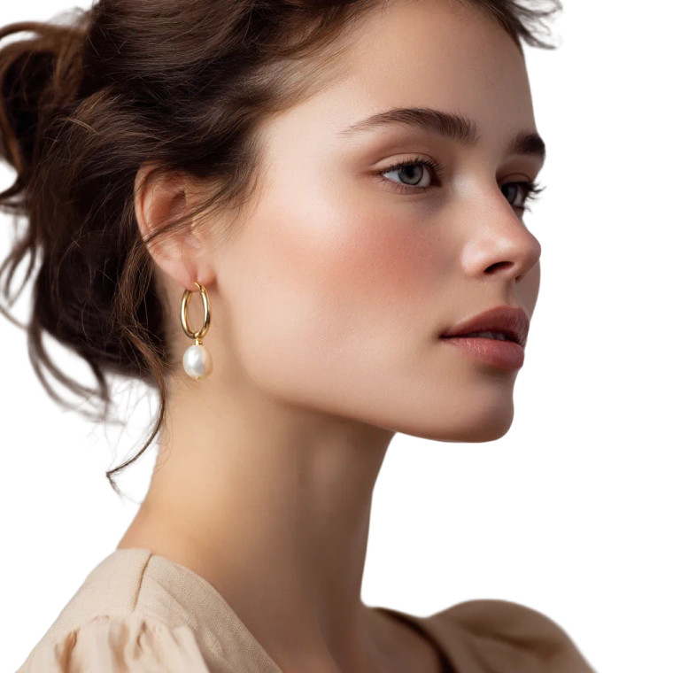 Elegant Pearl Earrings Vinyl Car Decal Sticker – Waterproof & UV-Resistant 