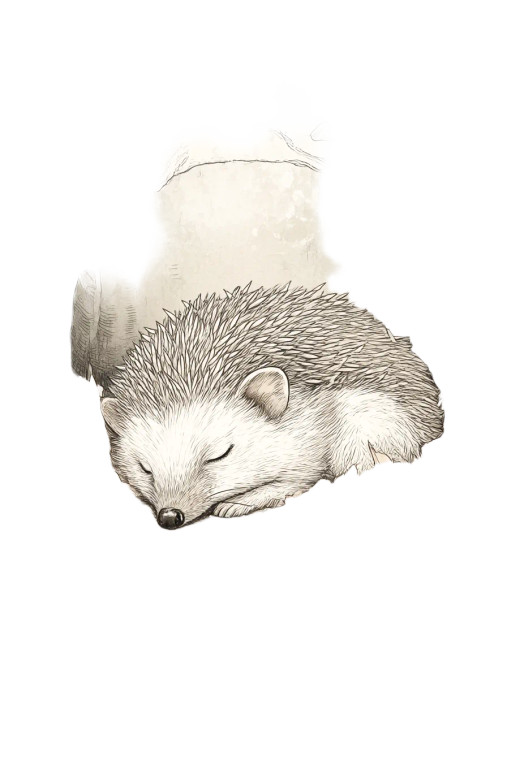 Sleeping Hedgehog Vinyl Car Decal Sticker – Waterproof & UV-Resistant 