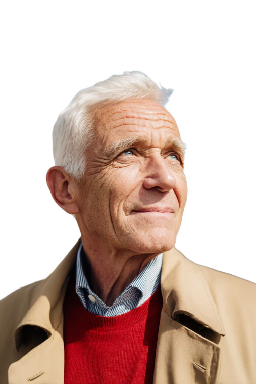 Confident Elderly Man V3 Vinyl Car Decal Sticker – Waterproof & UV-Resistant 