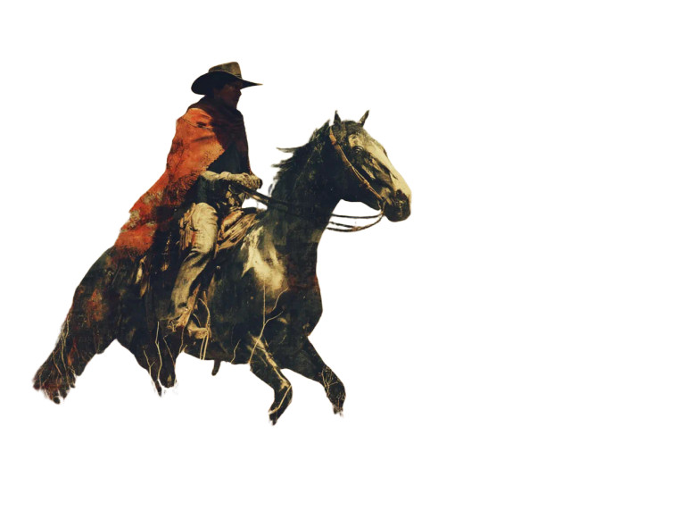 Cowboy On Horse V9 Vinyl Car Decal Sticker – Waterproof & UV-Resistant 