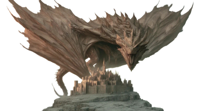 Colossal Dragon Perched Vinyl Car Decal Sticker – Waterproof & UV-Resistant 