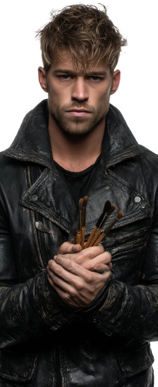 Handsome Makeup Artist Vinyl Car Decal Sticker – Waterproof & UV-Resistant 