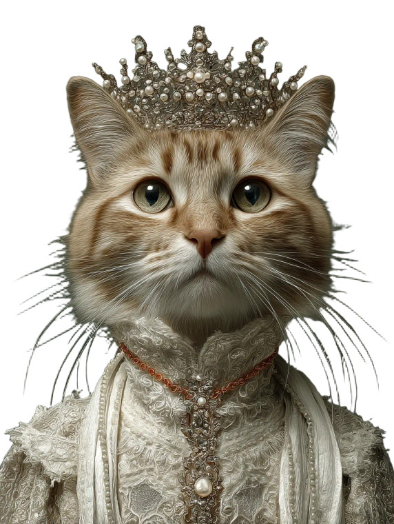 Regal Cat Portrait V3 Vinyl Car Decal Sticker – Waterproof & UV-Resistant 