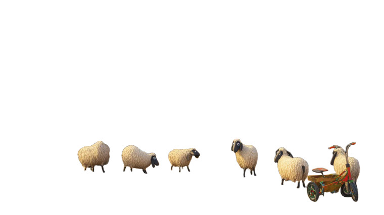 Grazing Sheep Scene Vinyl Car Decal Sticker – Waterproof & UV-Resistant 