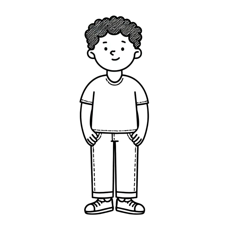Cute Boy Illustration V3 Vinyl Car Decal Sticker – Waterproof & UV-Resistant 