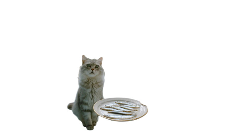 Cat And Sardines Vinyl Car Decal Sticker – Waterproof & UV-Resistant 