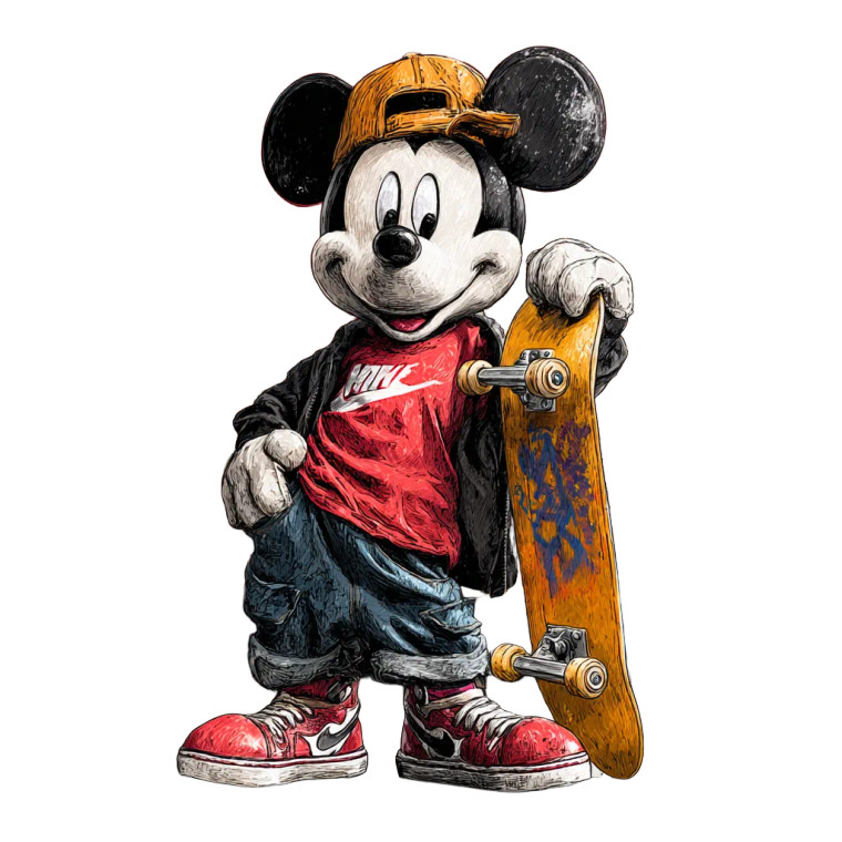 Skater Mickey Vinyl Car Decal Sticker – Waterproof & UV-Resistant 