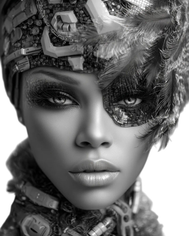 Futuristic Fashion Portrait V32 Vinyl Car Decal Sticker – Waterproof & UV-Resistant 