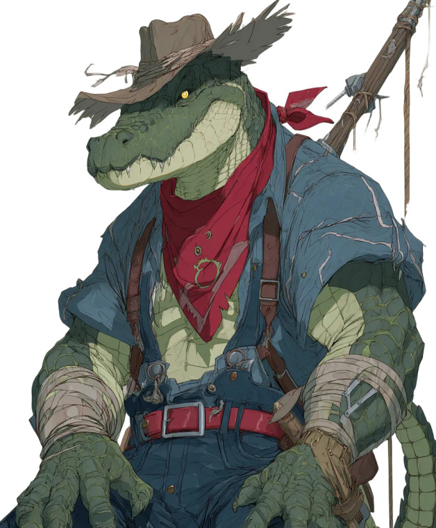 Menacing Gator Cowboy Vinyl Car Decal Sticker – Waterproof & UV-Resistant 