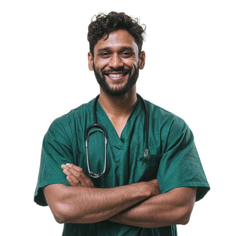 Indian Doctor Smiling V2 Vinyl Car Decal Sticker – Waterproof & UV-Resistant 