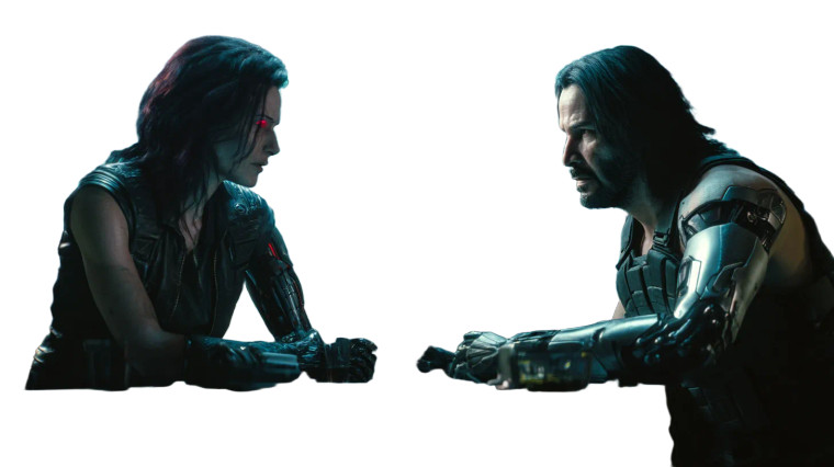 Cyberpunk Dialogue Scene Vinyl Car Decal Sticker – Waterproof & UV-Resistant 