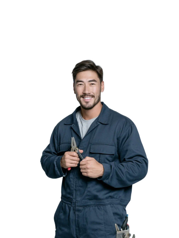 Smiling Electrician Portrait Vinyl Car Decal Sticker – Waterproof & UV-Resistant 