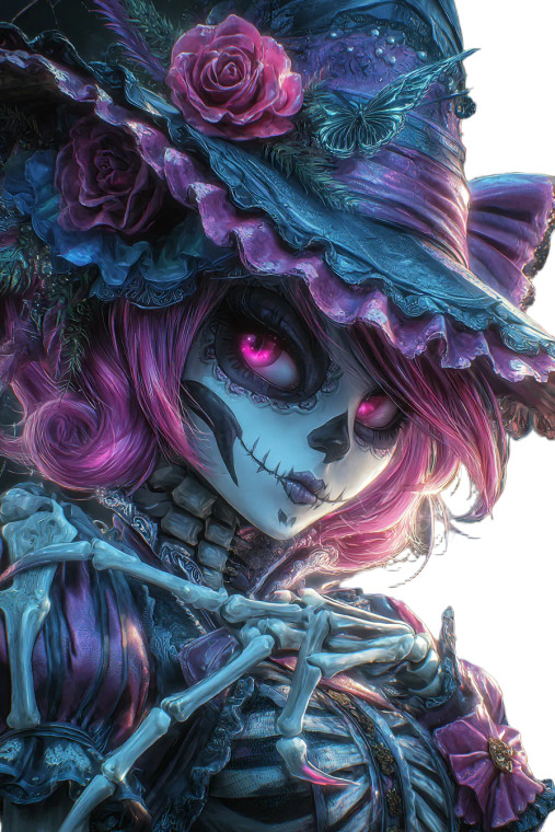 Pink Skeleton Witch V2 Vinyl Car Decal Sticker – Waterproof & UV-Resistant 