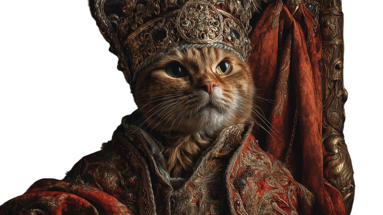 Royal Cat Portrait V2 Vinyl Car Decal Sticker – Waterproof & UV-Resistant 