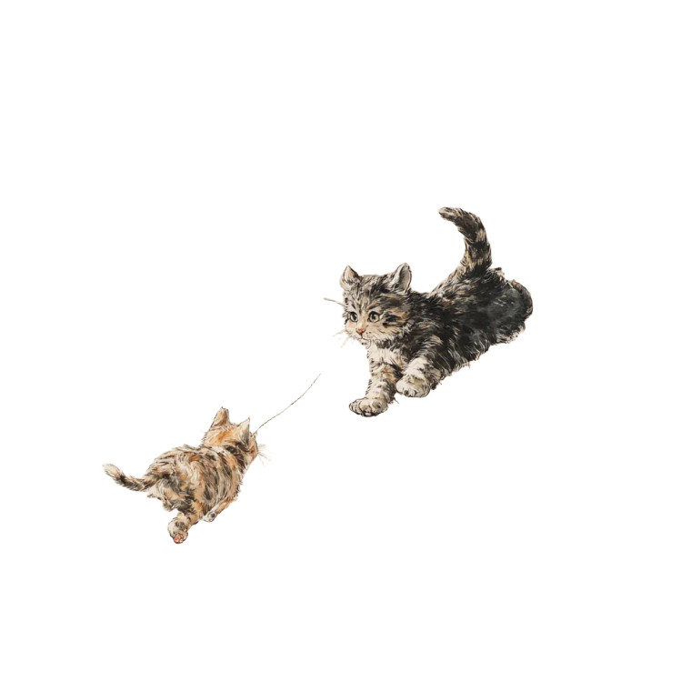 Puppy Chasing Kitten Vinyl Car Decal Sticker – Waterproof & UV-Resistant 