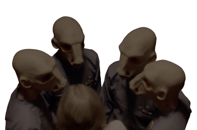 Humanoid Aliens Conference Vinyl Car Decal Sticker – Waterproof & UV-Resistant 