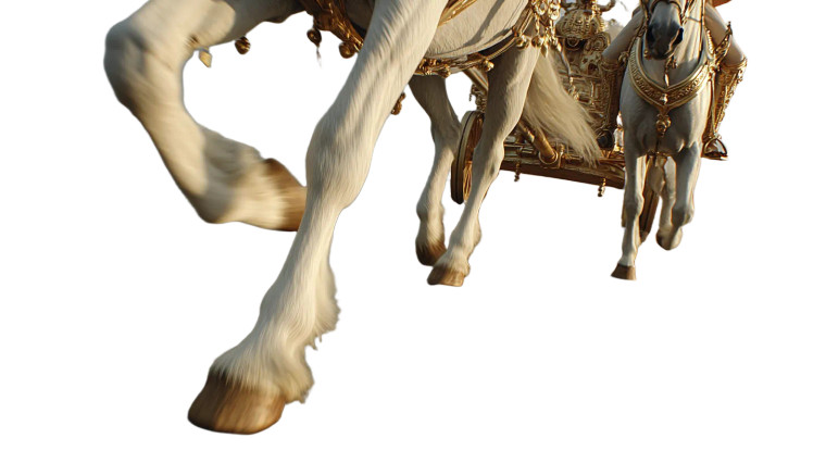 Golden Chariot Horses Vinyl Car Decal Sticker – Waterproof & UV-Resistant 