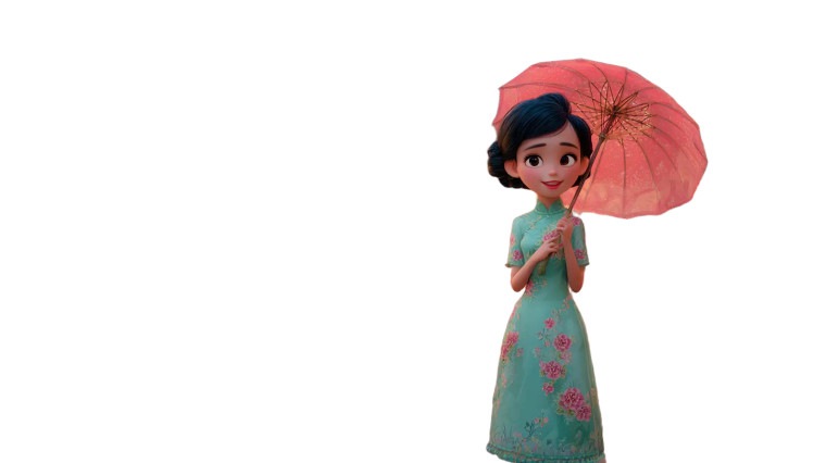 Cheerful Qipao Girl V2 Vinyl Car Decal Sticker – Waterproof & UV-Resistant 