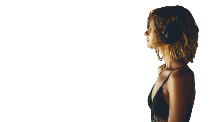 Blonde With Headphones Vinyl Car Decal Sticker – Waterproof & UV-Resistant 