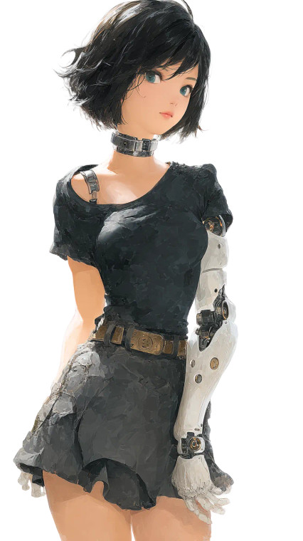 Cybernetic Anime Woman Vinyl Car Decal Sticker – Waterproof & UV-Resistant 