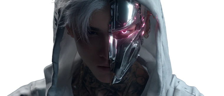 Cyberpunk Silver Mask Vinyl Car Decal Sticker – Waterproof & UV-Resistant 