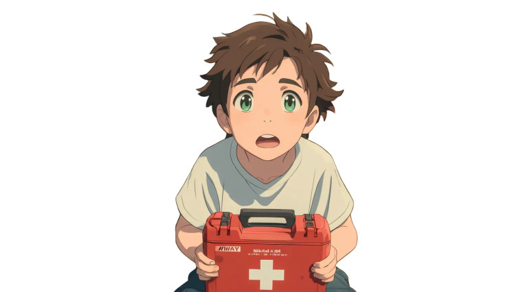 Boy Learning Aed Vinyl Car Decal Sticker – Waterproof & UV-Resistant 