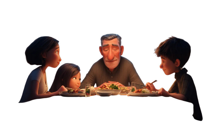 Glowing Family Dinner Vinyl Car Decal Sticker – Waterproof & UV-Resistant 