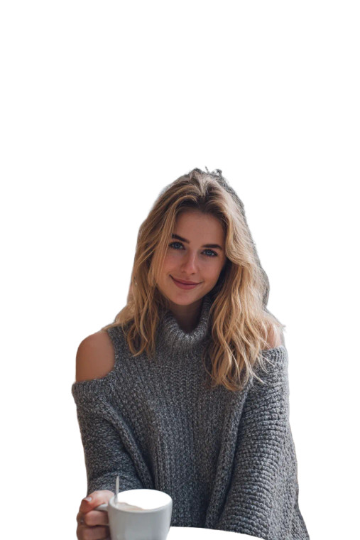 Woman Drinking Coffee V8 Vinyl Car Decal Sticker – Waterproof & UV-Resistant 