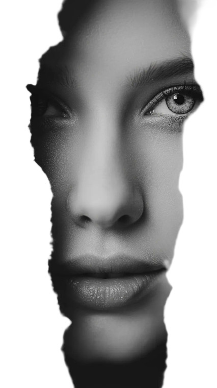 Surreal Torn Portrait Vinyl Car Decal Sticker – Waterproof & UV-Resistant 