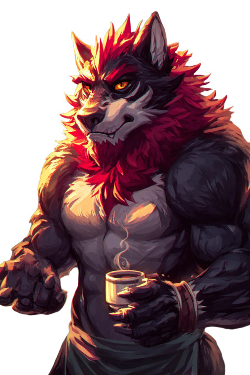 Anthro Wolf Coffee Vinyl Car Decal Sticker – Waterproof & UV-Resistant 