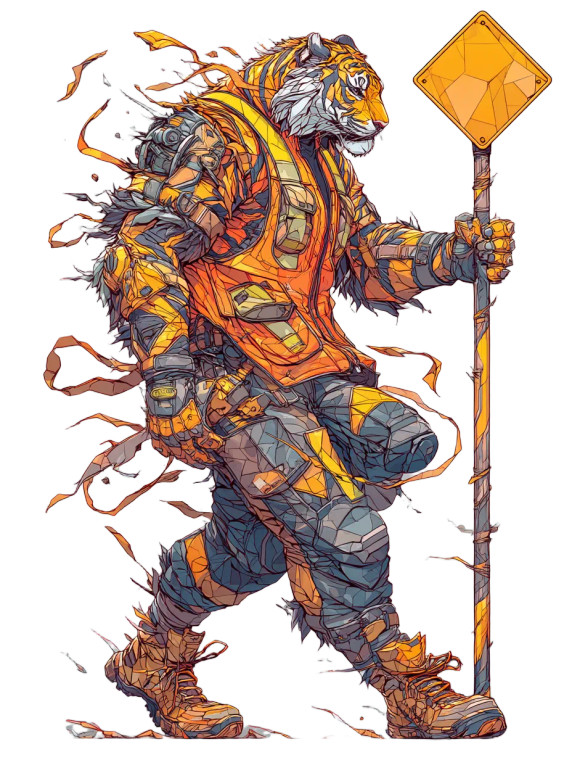 Kung Fu Tiger V2 Vinyl Car Decal Sticker – Waterproof & UV-Resistant 