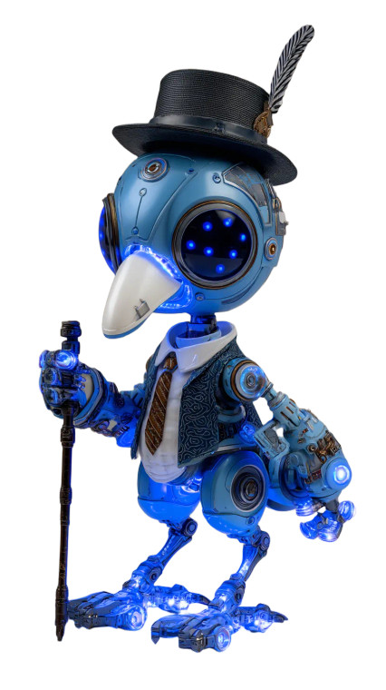 Mechanized Blue Bird Vinyl Car Decal Sticker – Waterproof & UV-Resistant 