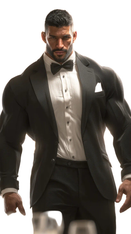 Saudi Bodybuilder Tuxedo Vinyl Car Decal Sticker – Waterproof & UV-Resistant 