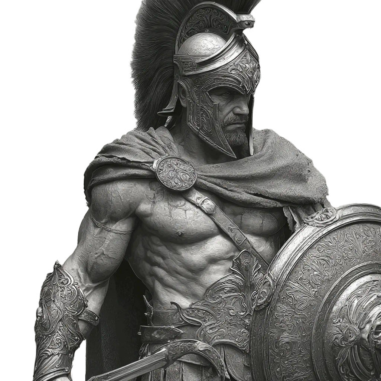 Roman Warrior V25 Vinyl Car Decal Sticker – Waterproof & UV-Resistant 