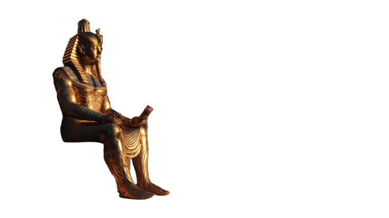 Golden Pharaoh Throne Vinyl Car Decal Sticker – Waterproof & UV-Resistant 