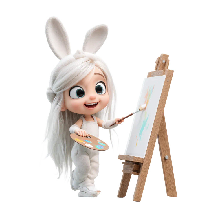 Pixar Style Painter Vinyl Car Decal Sticker – Waterproof & UV-Resistant 