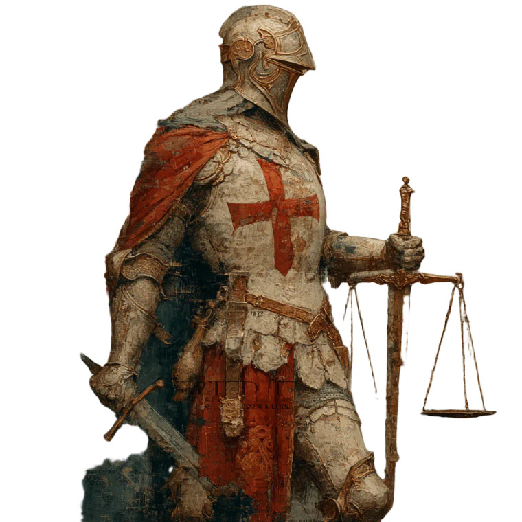 Medieval Justice Knight Vinyl Car Decal Sticker – Waterproof & UV-Resistant 