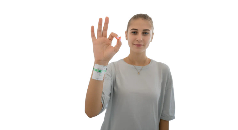Smiling Patient Gesture Vinyl Car Decal Sticker – Waterproof & UV-Resistant 
