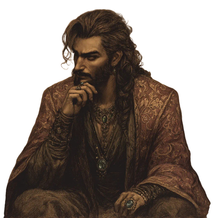 Persian Sorcerer Portrait Vinyl Car Decal Sticker – Waterproof & UV-Resistant 