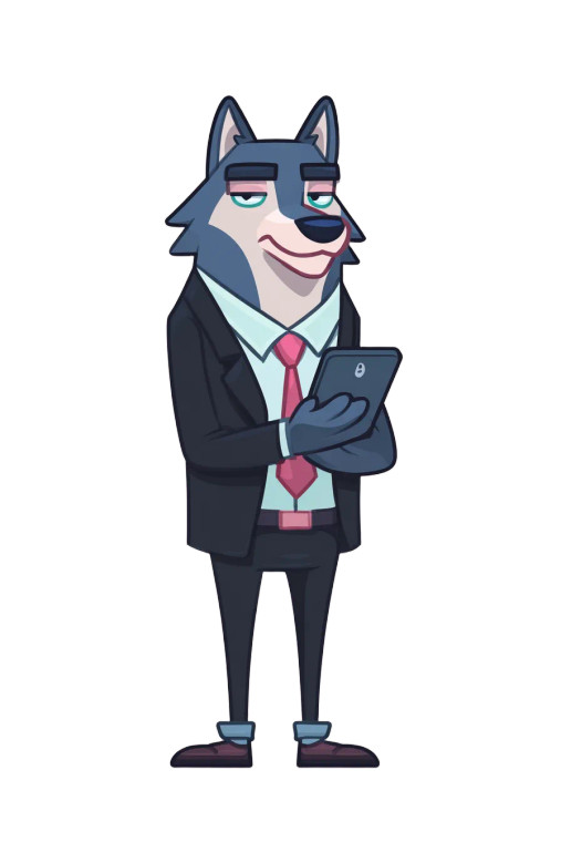 Tech-Savvy Wolf Vinyl Car Decal Sticker – Waterproof & UV-Resistant 