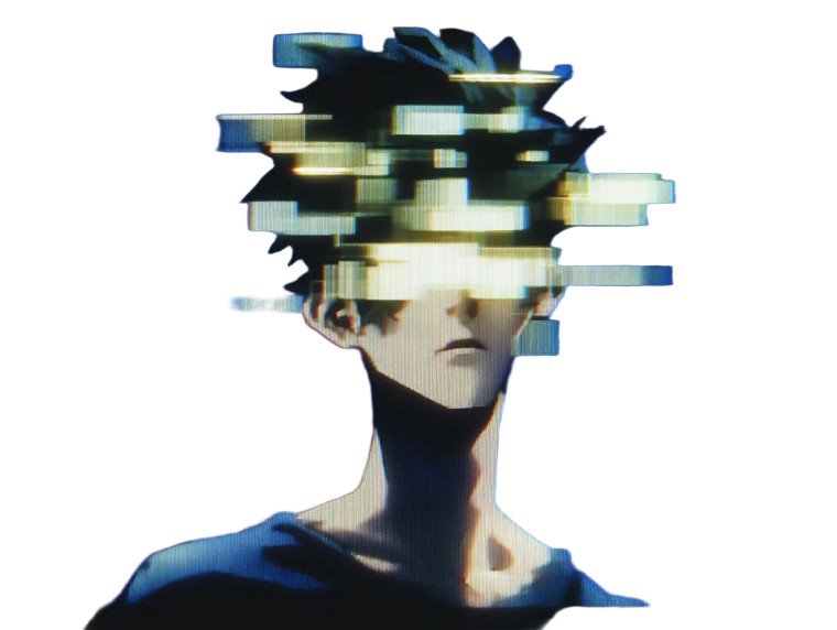 Glitch Male Vinyl Car Decal Sticker – Waterproof & UV-Resistant 