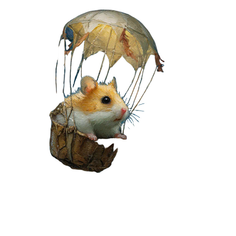 Golden Hamster Parachute Vinyl Car Decal Sticker – Waterproof & UV-Resistant 
