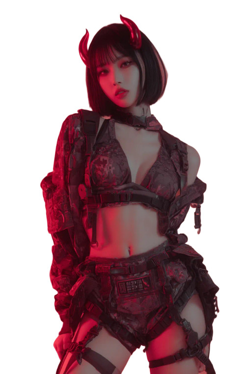 Cyberpunk Warrior Girl V8 Vinyl Car Decal Sticker – Waterproof & UV-Resistant 