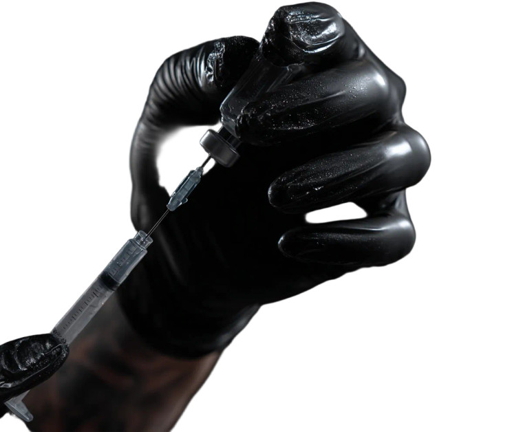 Gloved Hand With Syringe Vinyl Car Decal Sticker – Waterproof & UV-Resistant 
