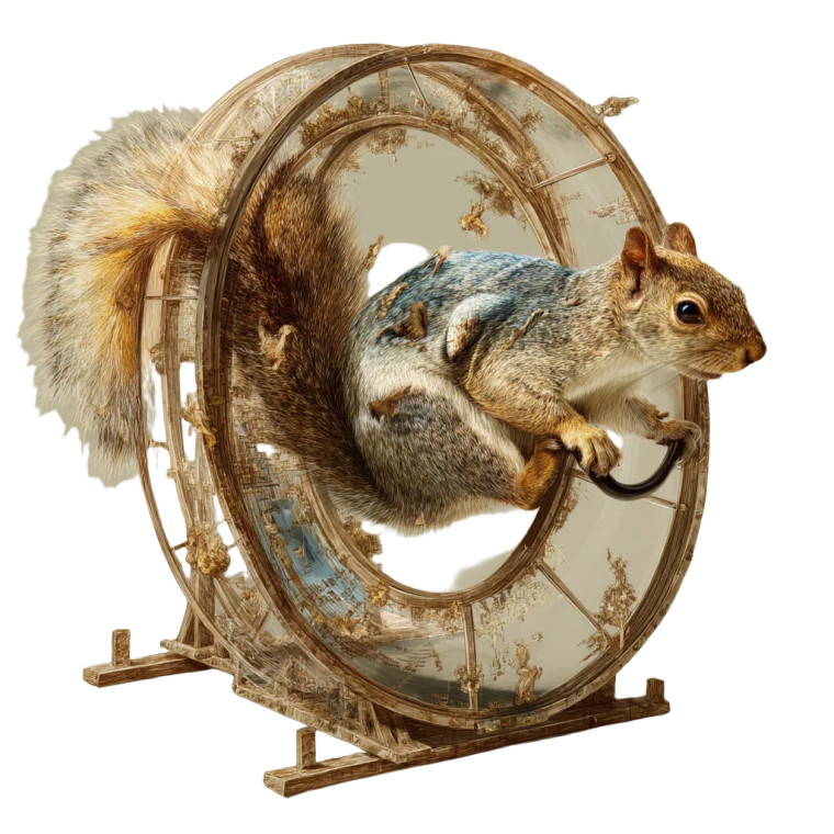 Squirrel Exercising Vinyl Car Decal Sticker – Waterproof & UV-Resistant 