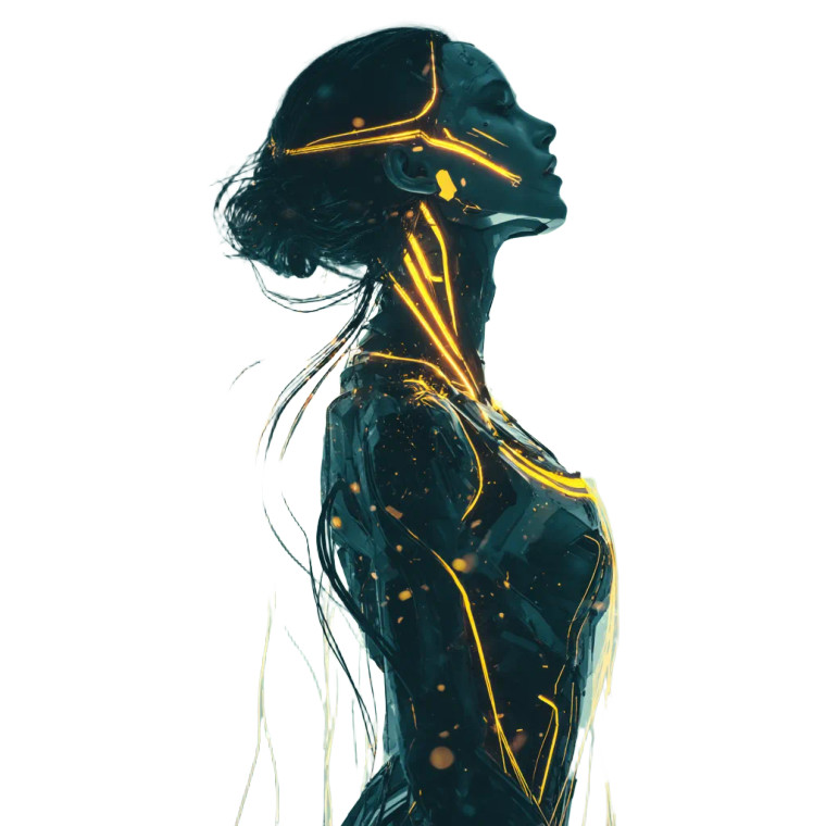 Futuristic Ai Profile Vinyl Car Decal Sticker – Waterproof & UV-Resistant 