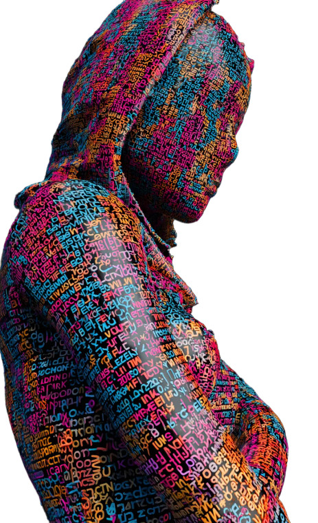 Pixelated Human Figure Vinyl Car Decal Sticker – Waterproof & UV-Resistant 